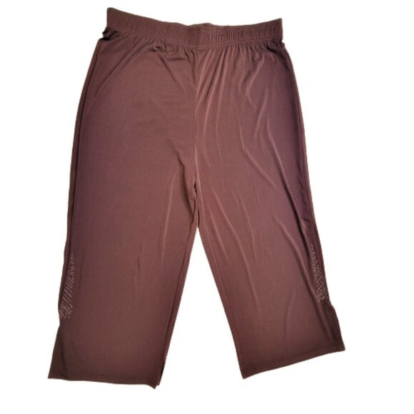 Brown Capris Casual Pants Elastic Waist Pants- Sizes  L/XL and XL/XXL - Picture 2 of 16